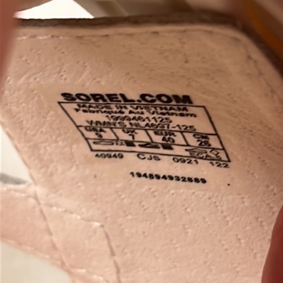 NWOB Sorel Sea Salt & Peach Blossom Leather Kinetic Impact Sling Sandal Size 9 - Picture 6 of 7